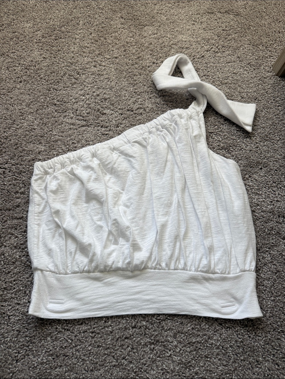 Express White One-Shoulder Tie Strap Top
